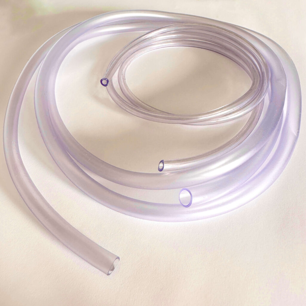 PVC cevi, prozorne, mehki, fi 2,9 * 1,4 in fi 9 / 6 shore A 75. PVC clear plastic tube.